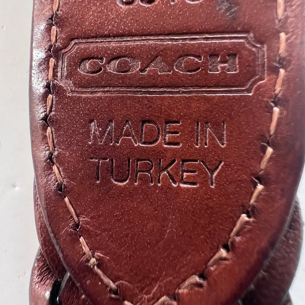 Coach Brown Braided Woven Leather Belt Made in Turkey 40” Boho Classic